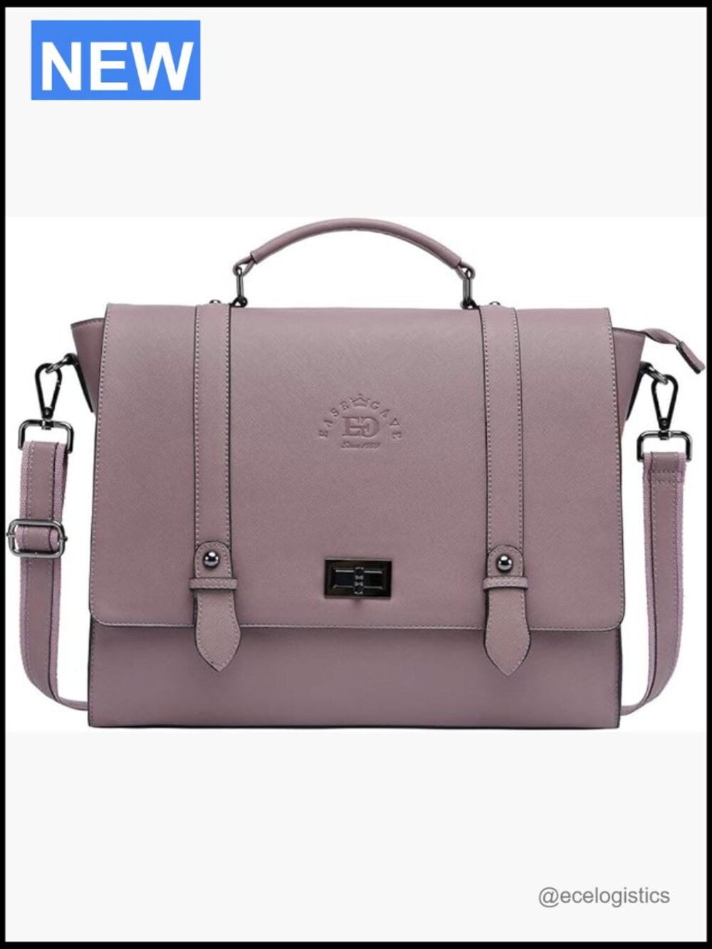 17 Inch Laptop Briefcase, Saffiano Eco-leather, Multi-Compartment, 3 lb Capacity